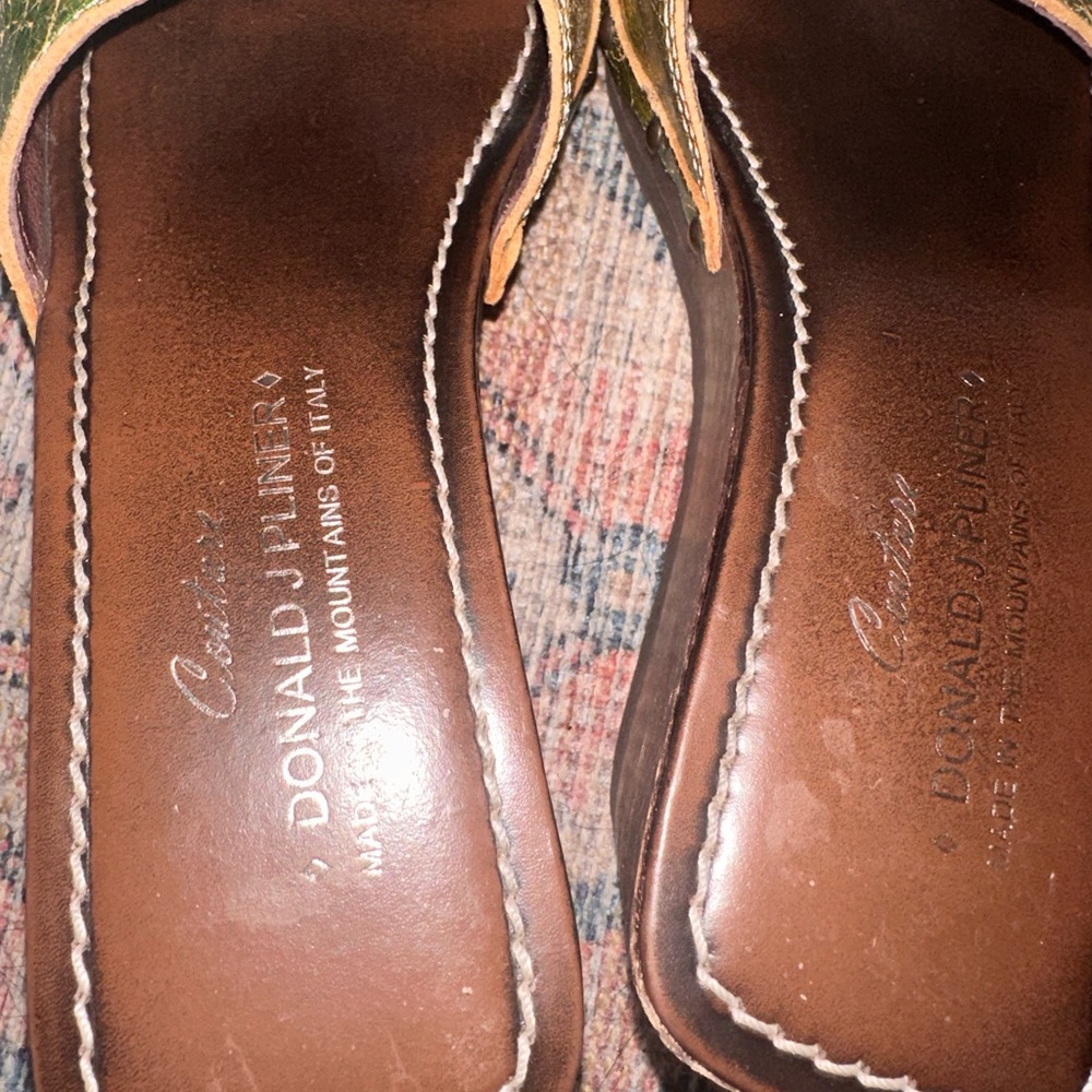 DONALD J PLINER Wedge Olive Green Slides Sandals 6 - Picture 4 of 8
